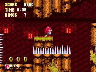 Knuckles in Angel Island Zone Act 2