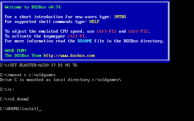 Doom II Install with DOSBox