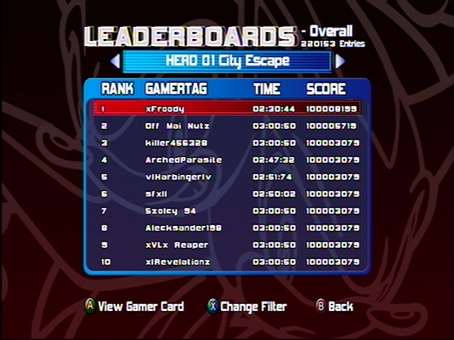 sonic adventure 2 xbox 360 achievements